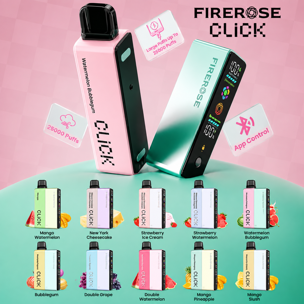 DISPOSABLE FIREROSE CLICK 18000 PUFFS KIT SET